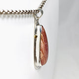 Rhodochrosite Teardrop Pendant with Brass Accents KPGJ4327 - Nature's Magick