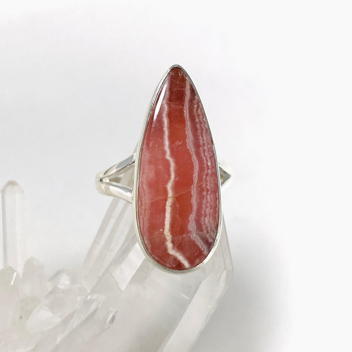 Rhodochrosite Teardrop Ring Size 7 KRGJ3162 - Nature's Magick