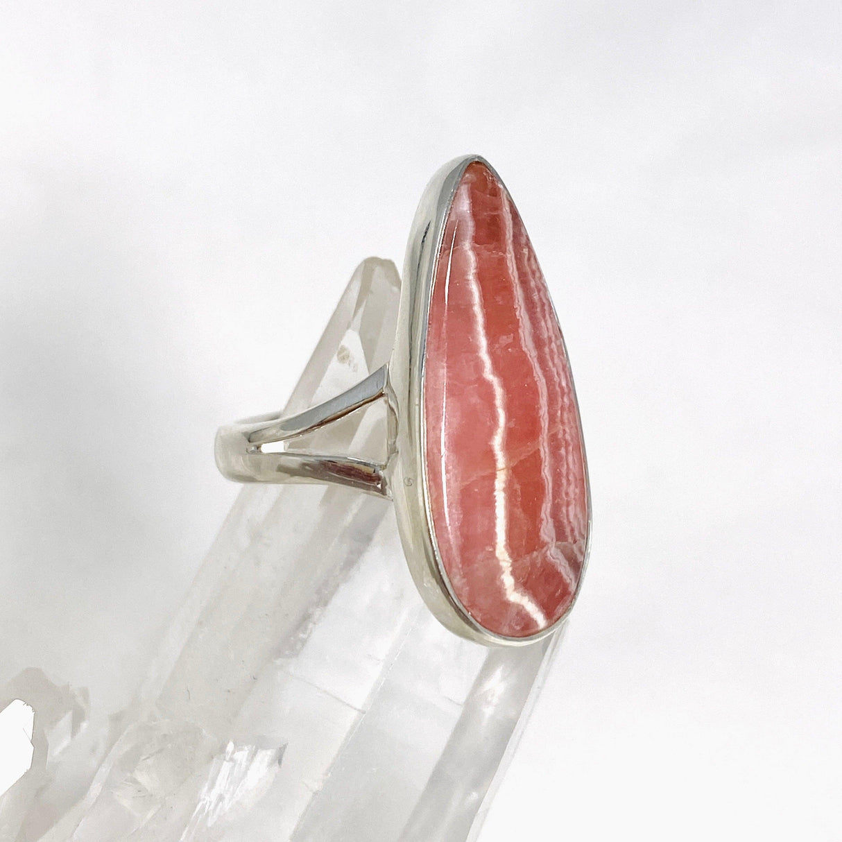 Rhodochrosite Teardrop Ring Size 7 KRGJ3162 - Nature's Magick