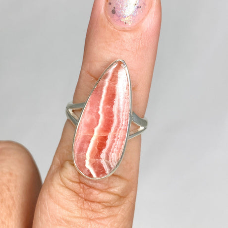 Rhodochrosite Teardrop Ring Size 7 KRGJ3162 - Nature's Magick