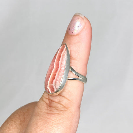 Rhodochrosite Teardrop Ring Size 7 KRGJ3162 - Nature's Magick