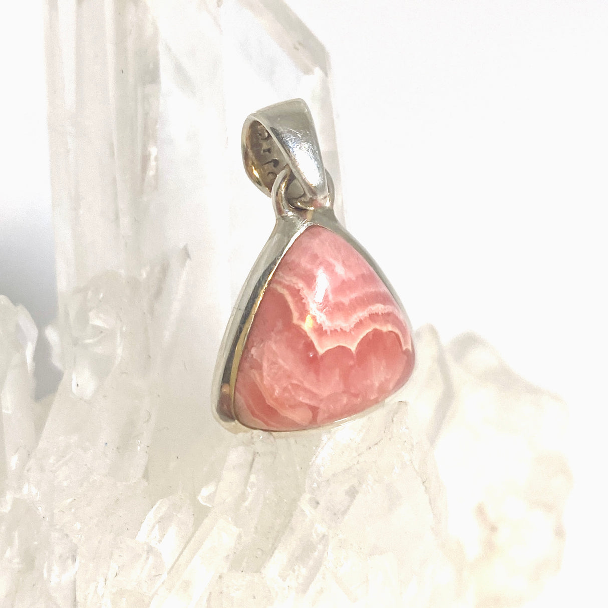 Rhodochrosite Triangular Cabochon Pendant PPGJ1306