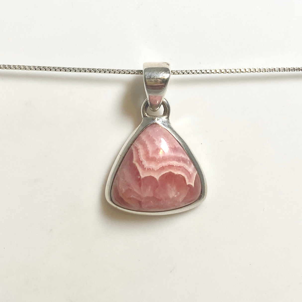 Rhodochrosite Triangular Cabochon Pendant PPGJ1306