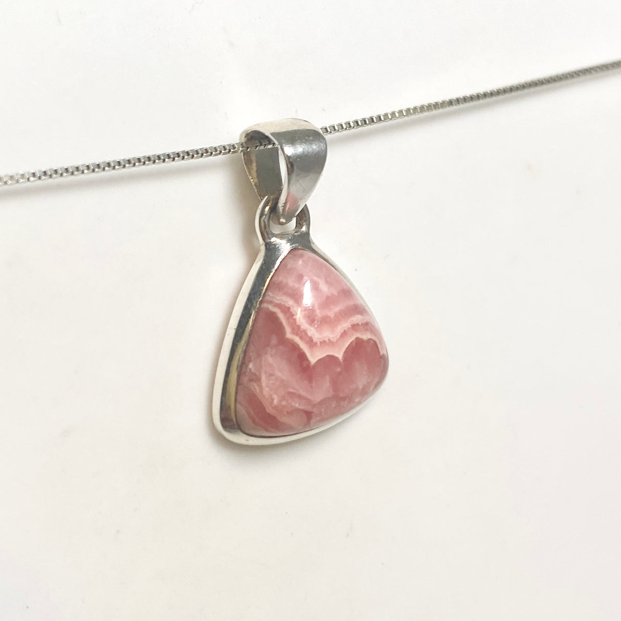 Rhodochrosite Triangular Cabochon Pendant PPGJ1306