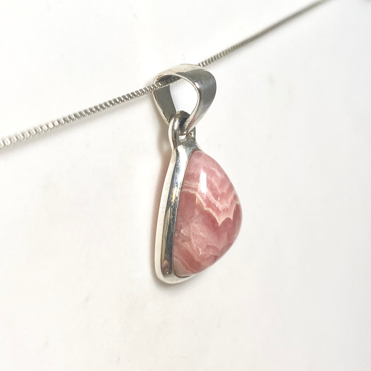 Rhodochrosite Triangular Cabochon Pendant PPGJ1306