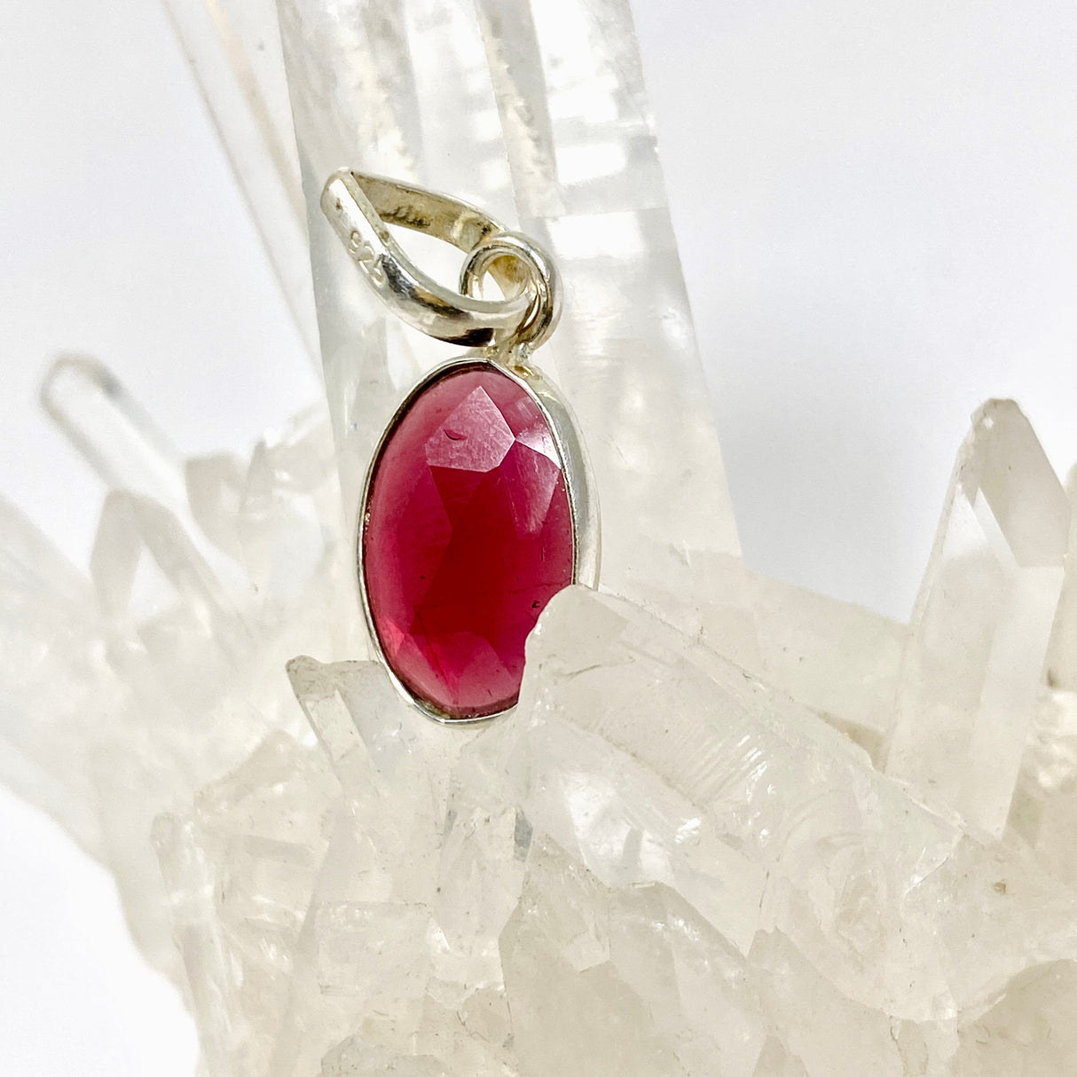 Rhodolite Garnet Oval Faceted Pendant PPGJ1153