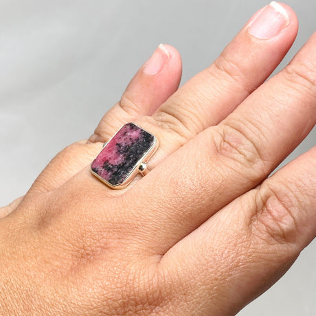 Rhodonite Rectangle Ring Size 11 KRGJ3213 - Nature's Magick