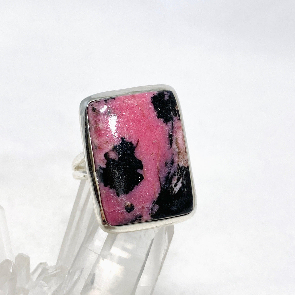 Rhodonite Rectangle Split Band Ring Size 6 KRGJ3211 - Nature's Magick