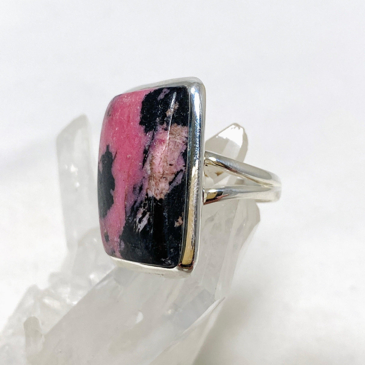 Rhodonite Rectangle Split Band Ring Size 6 KRGJ3211 - Nature's Magick