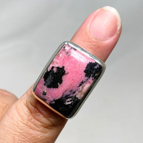 Rhodonite Rectangle Split Band Ring Size 6 KRGJ3211 - Nature's Magick