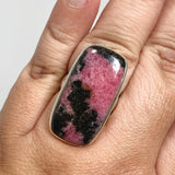 Rhodonite Rectangular Cabochon Ring Size 9.5 PRGJ1033