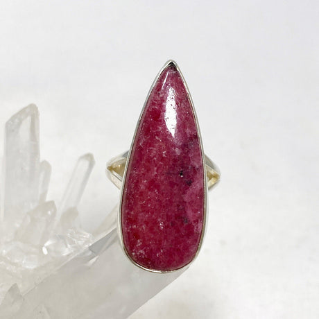 Rhodonite Teardrop Split Ring Size 8 KRGJ3215 - Nature's Magick