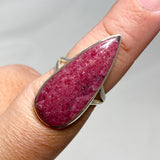 Rhodonite Teardrop Split Ring Size 8 KRGJ3215 - Nature's Magick