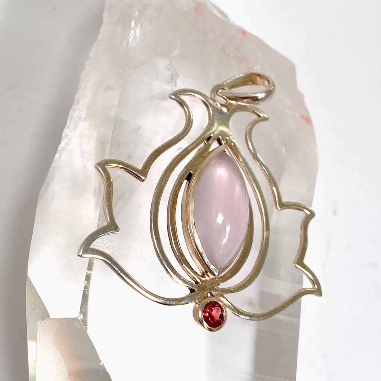 Rose Quartz and Garnet Multi-stone Decorative Pendant PPGJ1185