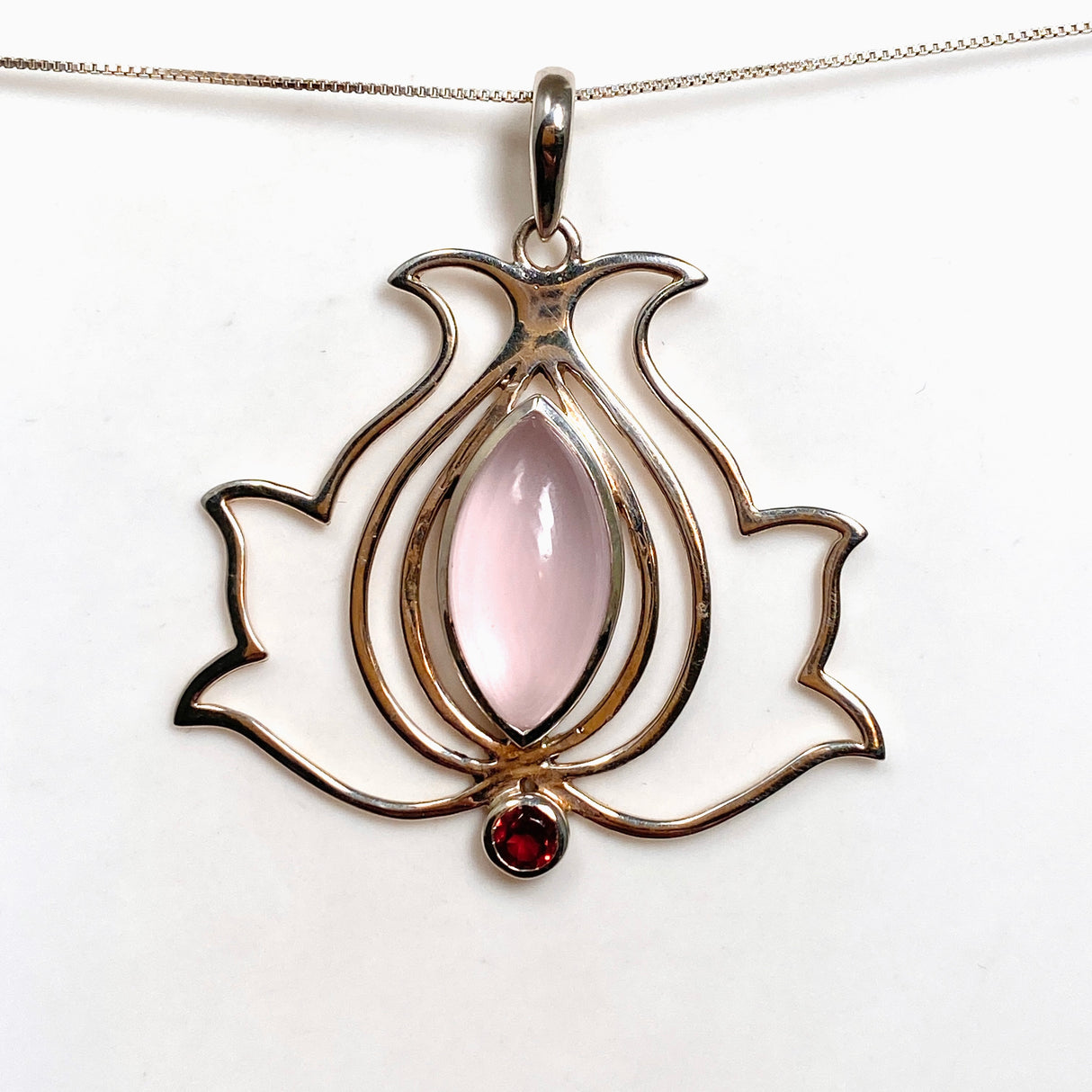 Rose Quartz and Garnet Multi-stone Decorative Pendant PPGJ1185