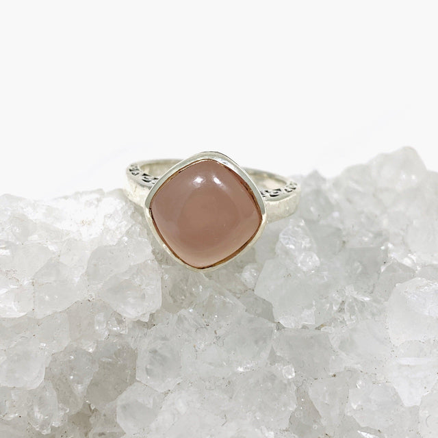 Rose Quartz Boho Style Square Ring R3911 - Nature's Magick