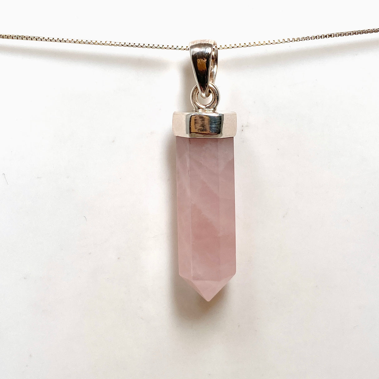 Rose Quartz Capped Point Pendant PPGJ1239