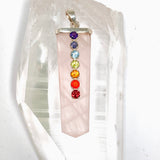 Rose Quartz Capped Wide Point Chakra Pendant PPGJ1243