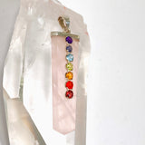 Rose Quartz Capped Wide Point Chakra Pendant PPGJ1243