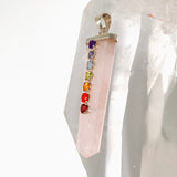 Rose Quartz Capped Wide Point Chakra Pendant PPGJ1243