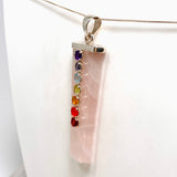 Rose Quartz Capped Wide Point Chakra Pendant PPGJ1243