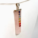 Rose Quartz Capped Wide Point Chakra Pendant PPGJ1243