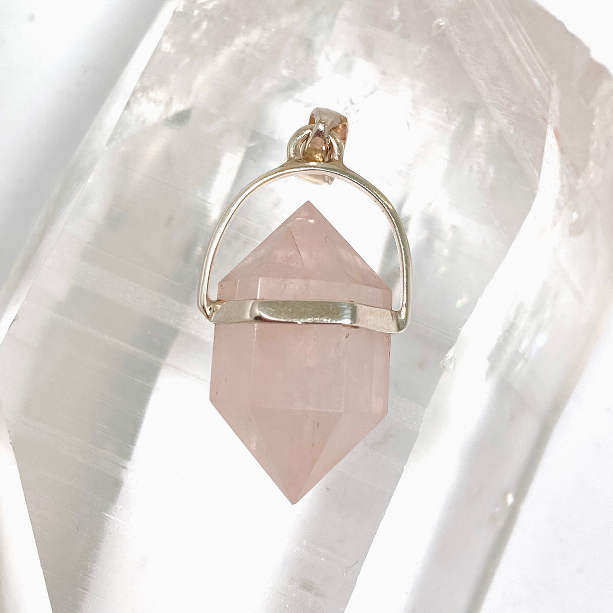 Rose Quartz Double Point Pendant PPGJ1235