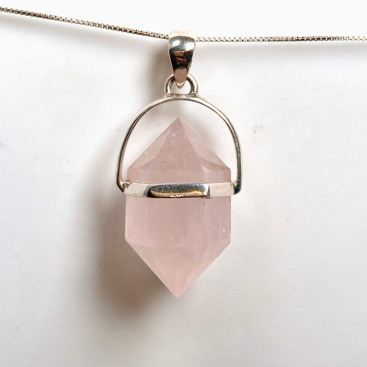 Rose Quartz Double Point Pendant PPGJ1235
