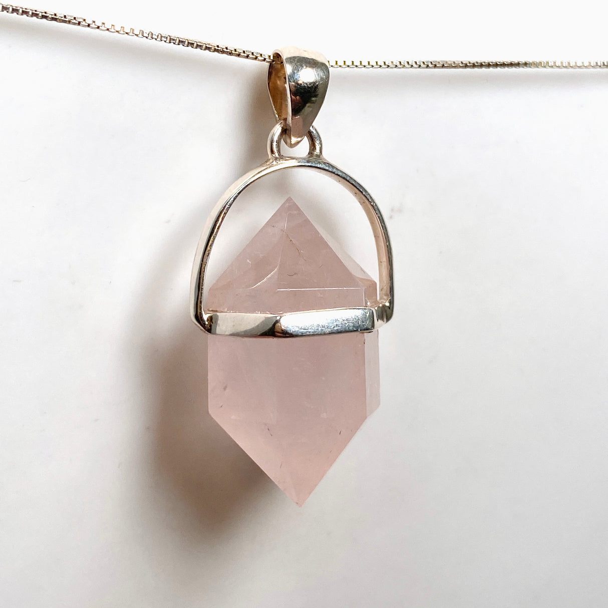 Rose Quartz Double Point Pendant PPGJ1235