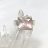 Rose Quartz Faceted Square Ring Size 11.5 PRGJ427 - Nature's Magick