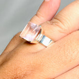 Rose Quartz Faceted Square Ring Size 11.5 PRGJ427 - Nature's Magick