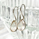 Rose Quartz faceted teardrop earrings KEGJ885 - Nature's Magick