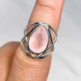 Rose Quartz Faceted Teardrop Ring in a Decorative Setting R3686 - Nature's Magick