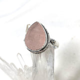 Rose Quartz Faceted Teardrop Ring in a Decorative Setting R3817 - Nature's Magick