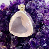 Rose Quartz Faceted Triangular Pendant KPGJ3995 - Nature's Magick