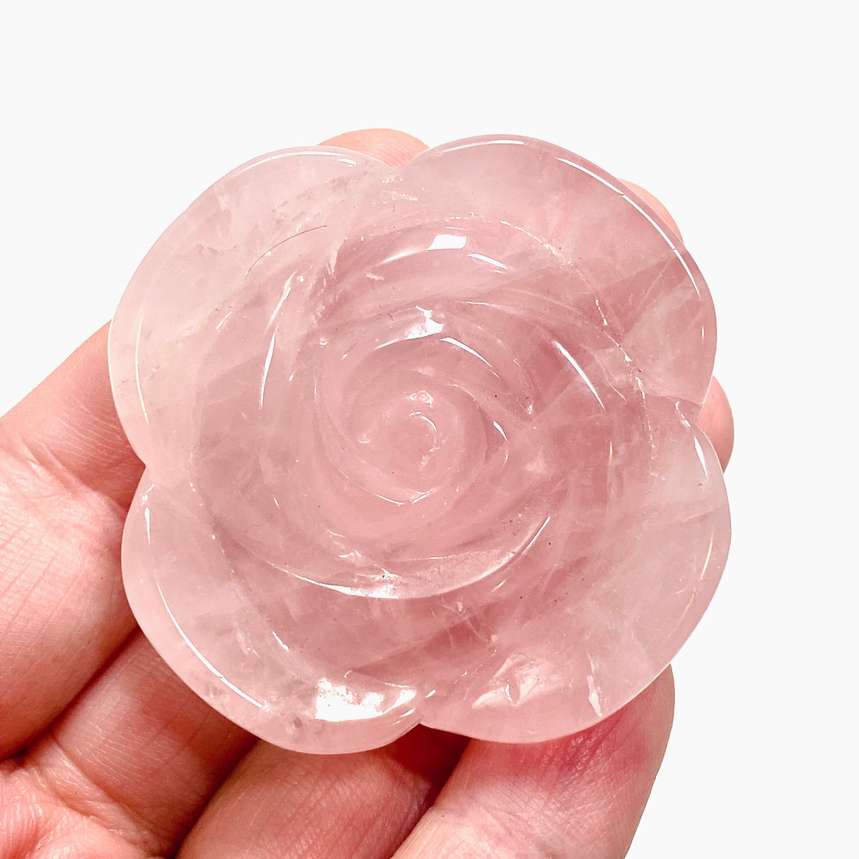 Rose Quartz Flower Carving RQFLO-01