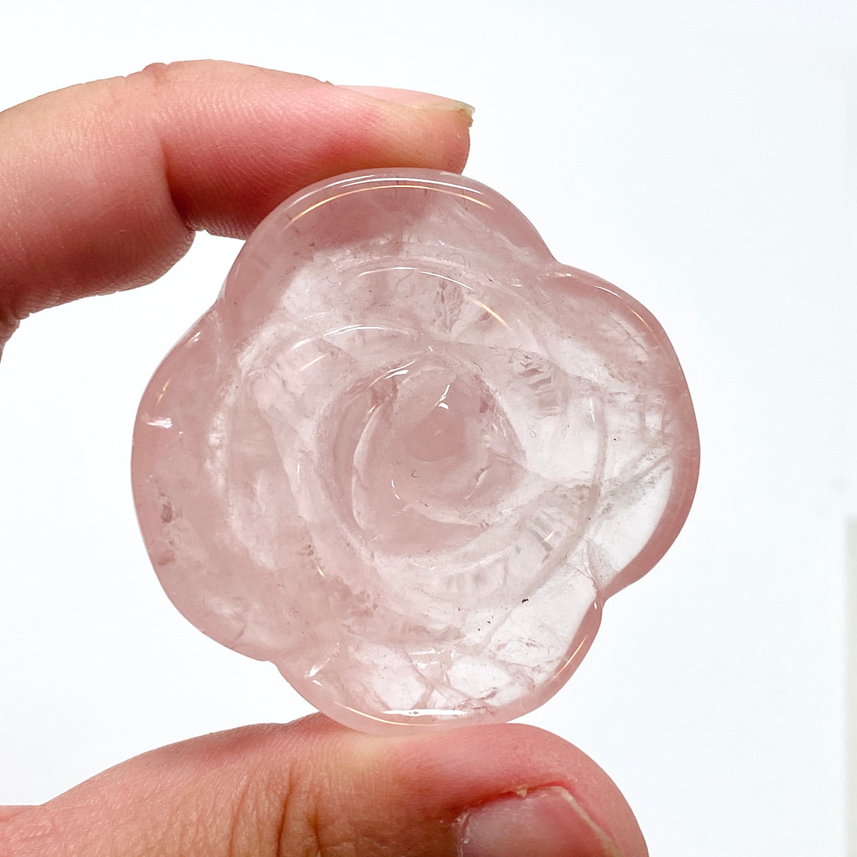 Rose Quartz Flower Carving RQFLO-01