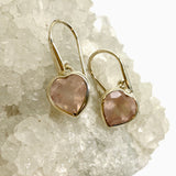 Rose Quartz Heart Faceted Earrings PEGJ323