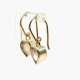 Rose Quartz Heart Faceted Earrings PEGJ323