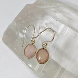 Rose Quartz Oval Checkerboard Faceted Earrings PEGJ405