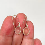 Rose Quartz Oval Checkerboard Faceted Earrings PEGJ405