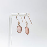 Rose Quartz Oval Checkerboard Faceted Earrings PEGJ405
