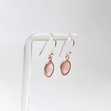 Rose Quartz Oval Checkerboard Faceted Earrings PEGJ405