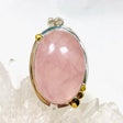 Rose Quartz Oval Pendant with Brass Accents KPGJ4312 - Nature's Magick