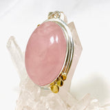 Rose Quartz Oval Pendant with Brass Accents KPGJ4312 - Nature's Magick