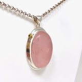 Rose Quartz Oval Pendant with Brass Accents KPGJ4312 - Nature's Magick