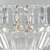 Rose Quartz petite triangular faceted earrings R2363-RQT - Nature's Magick