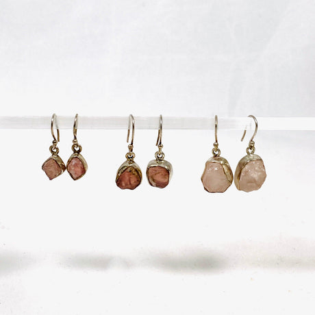 Rose Quartz raw earrings E2359-RQ