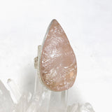 Rose Quartz raw teardrop ring with beaten band s.10 KRGJ1302 - Nature's Magick