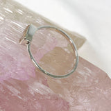 Rose Quartz Rectangular Faceted Fine Band Ring R3793-RQ - Nature's Magick